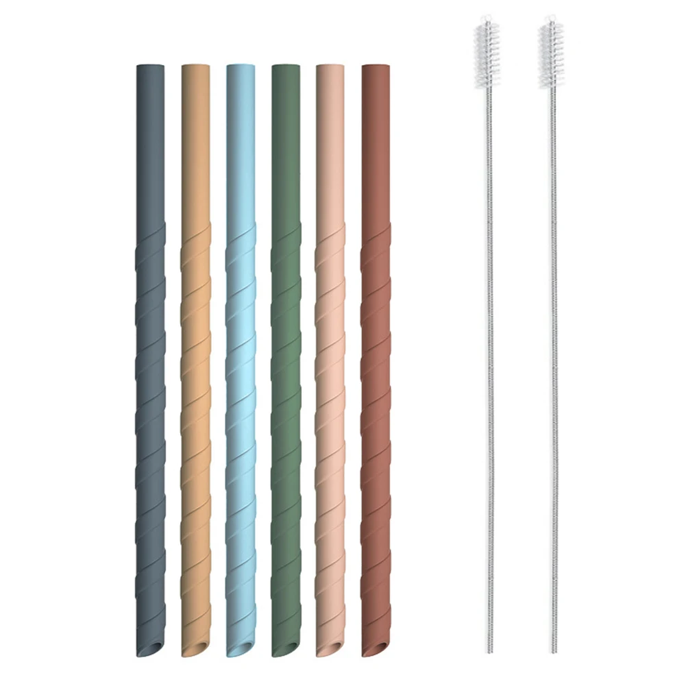 Silicone Drinking Straws Set 6 Colors 8.6" Reusable Foldable Flexible Straw with Cleaning Brushes Kids' Party Supplies Bar Tools
Silicone Drinking Straws Set 6 Colors 8.6" Reusable Foldable Flexible Straw with Cleaning Brushes Kids' Party Supplies Bar Tools