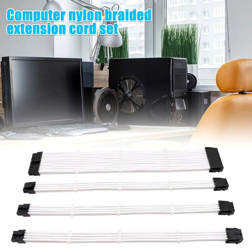 Fiber Braided Extension PSU Sleeved Cable Portable With Combs For Computer Copper Connector UL1015 18AWG White ATX EPS PCI-E
Fiber Braided Extension PSU Sleeved Cable Portable With Combs For Computer Copper Connector UL1015 18AWG White ATX EPS PCI-E