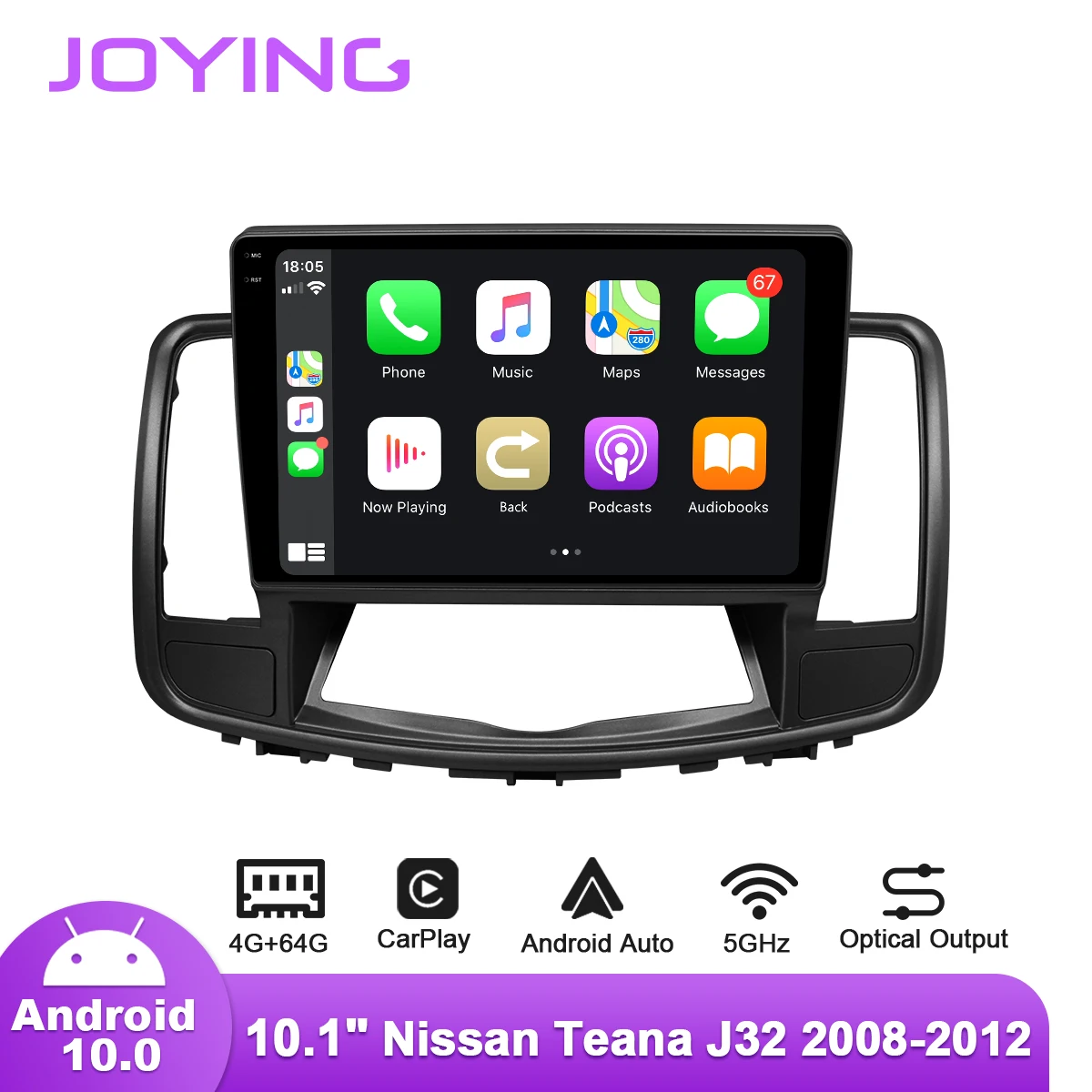 Joying 10.1" Car Radio Central Multimedia Android Auto Car Stereo Apple CarPlay 1din For Nissan Teana 2008-2012 Reverse Camera
Joying 10.1" Car Radio Central Multimedia Android Auto Car Stereo Apple CarPlay 1din For Nissan Teana 2008-2012 Reverse Camera