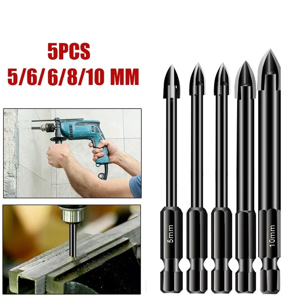 5Pcs Carbide Tile Concrete Ceramic Drill Bits Set Glass Cross Tile Drilling Bit Set Universal Drilling Tool Hole Opener for Wall
5Pcs Carbide Tile Concrete Ceramic Drill Bits Set Glass Cross Tile Drilling Bit Set Universal Drilling Tool Hole Opener for Wall