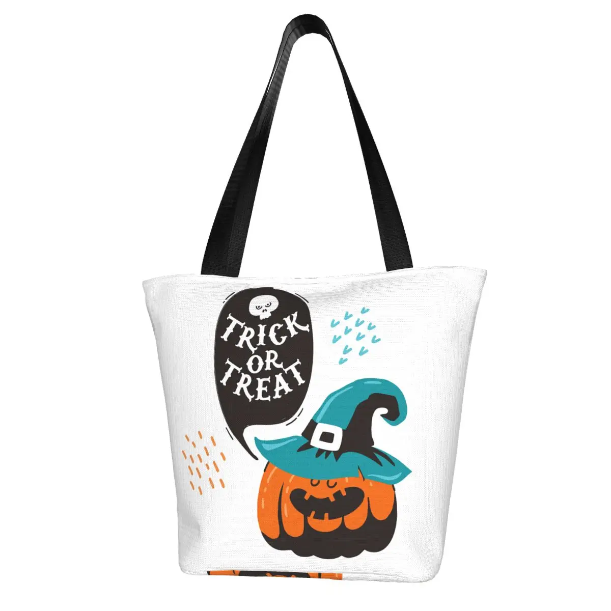 На Хэллоуин с надписью Trick Or Treat (2) сумка для покупок с тыквой, забавная Полиэстеровая рабочая сумка, женские подарочные сумки
На Хэллоуин с надписью Trick Or Treat (2) сумка для покупок с тыквой, забавная Полиэстеровая рабочая сумка, женские подарочные сумки