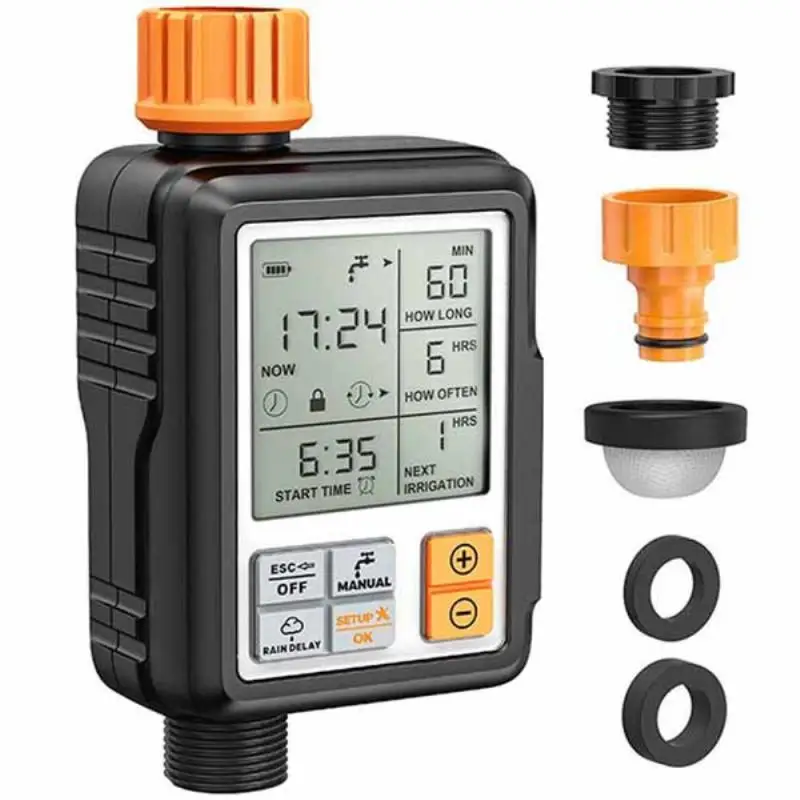 Programmable Digital Hose Faucet Timer Battery Operated Automatic Watering Sprinkler System Irrigation Controller With Outlet
Programmable Digital Hose Faucet Timer Battery Operated Automatic Watering Sprinkler System Irrigation Controller With Outlet