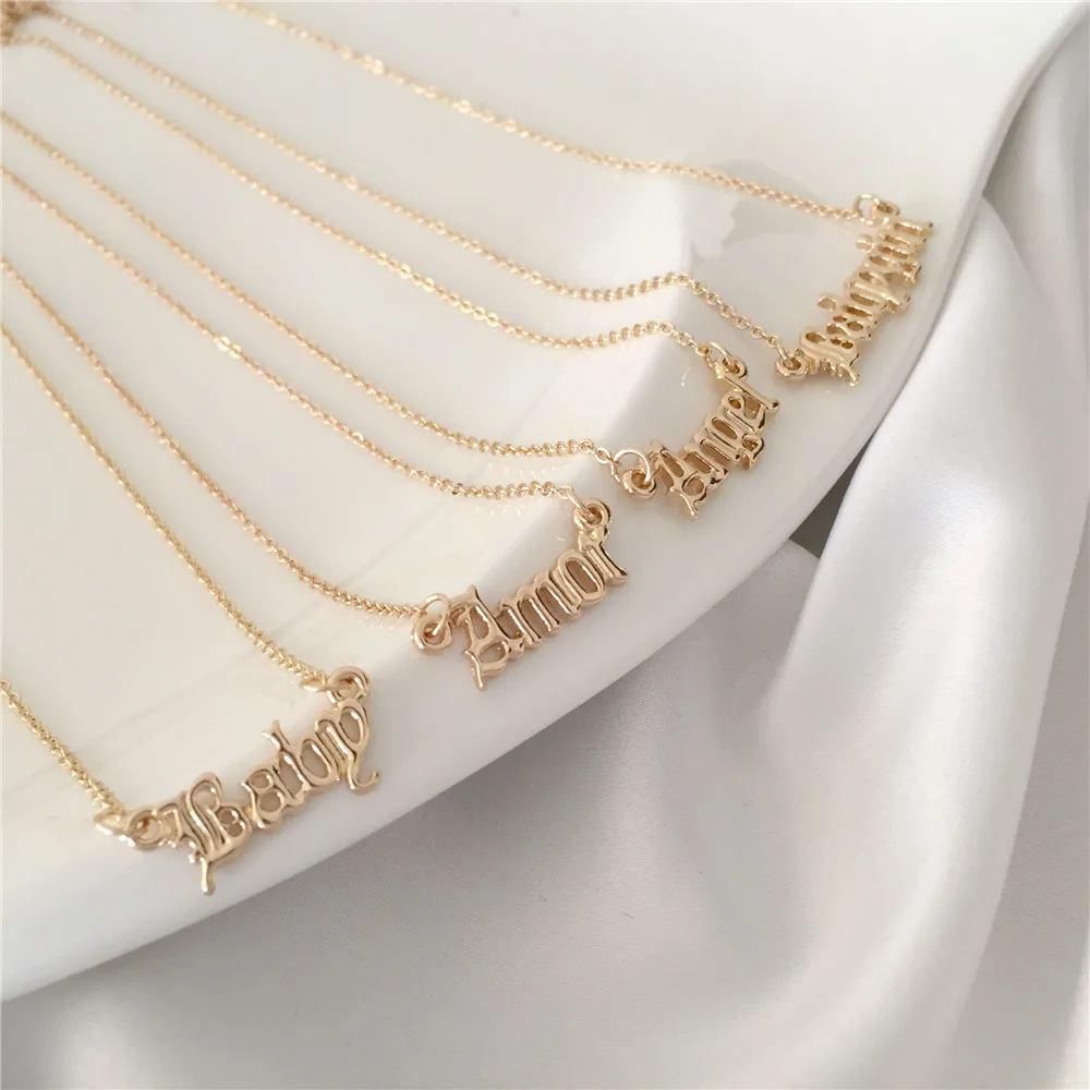 High Quality 2019 New Fashion Jewelry Gold Babygirl Letter Necklace Name Pendants Lovely Gift for the Mom
High Quality 2019 New Fashion Jewelry Gold Babygirl Letter Necklace Name Pendants Lovely Gift for the Mom