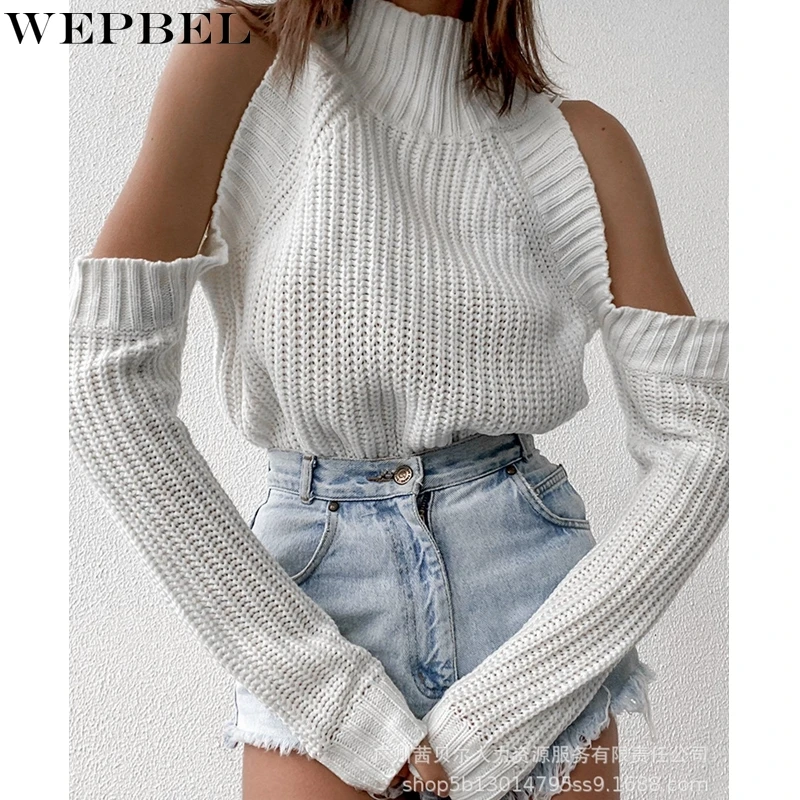 WEPBEL Casual Solid Color Sweater Women's Loose Off-Shoulder Sweater Autumn Sexy Long Sleeve O-Neck Pullover Sweater
WEPBEL Casual Solid Color Sweater Women's Loose Off-Shoulder Sweater Autumn Sexy Long Sleeve O-Neck Pullover Sweater