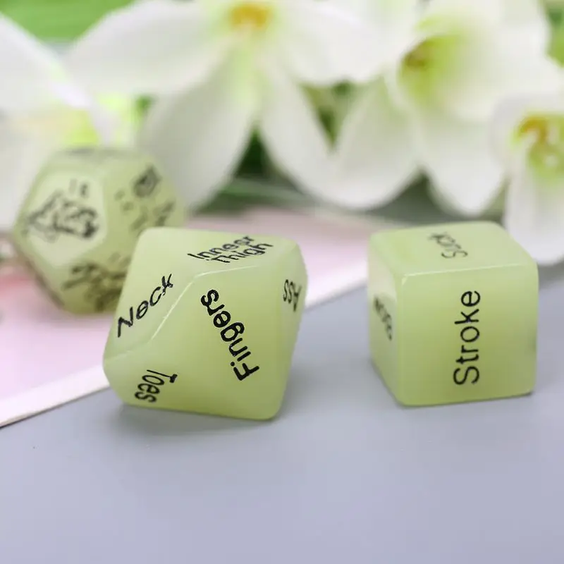 4 Pcs Acrylic Dice Luminous D6 D10 D12 Nightclub Bars Entertainment Tools Adult Couples Flirting Toys Erotic Patterns English
4 Pcs Acrylic Dice Luminous D6 D10 D12 Nightclub Bars Entertainment Tools Adult Couples Flirting Toys Erotic Patterns English