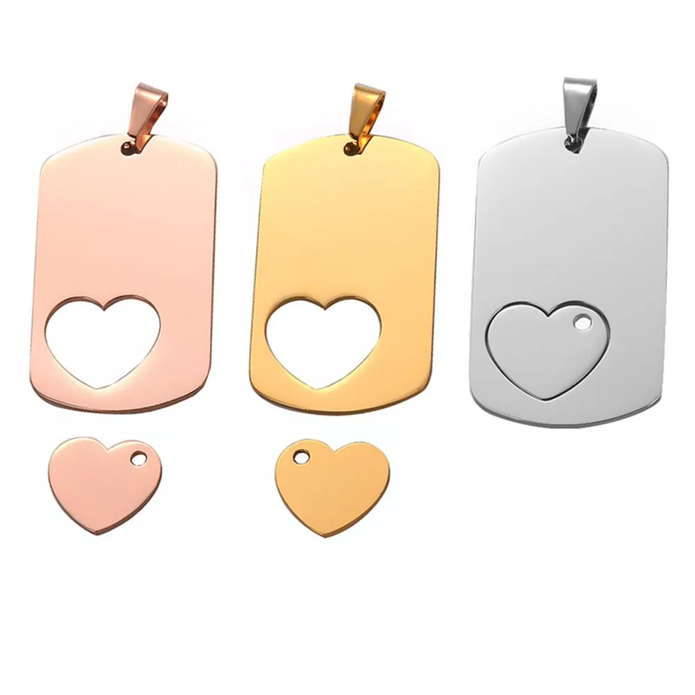1Set Stainless Steel Rectangle Blank Dog Tag Pendant Mirror Polished Hollow Heart Combination Necklace Jewelry Dropshiping 
1Set Stainless Steel Rectangle Blank Dog Tag Pendant Mirror Polished Hollow Heart Combination Necklace Jewelry Dropshiping