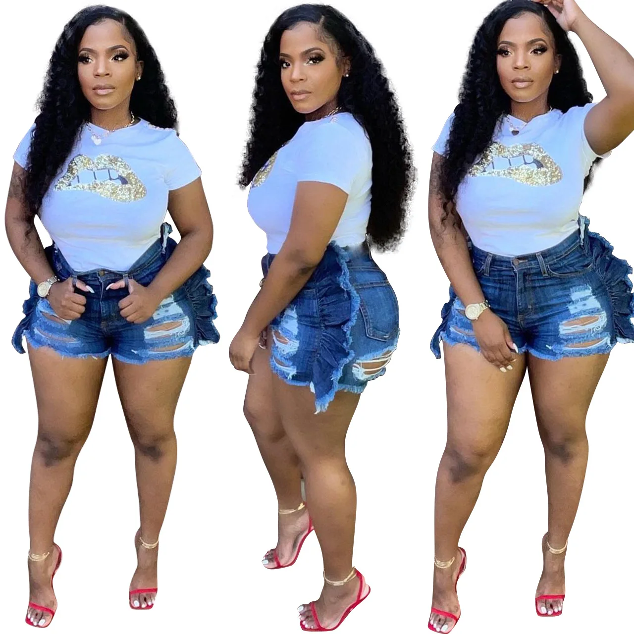 Girls Ruffles Denim Shorts 2021 Summer Zipper Hollow Out Casual Make Old Washed High Waist Lady Jeans Street Wear High Quality
Girls Ruffles Denim Shorts 2021 Summer Zipper Hollow Out Casual Make Old Washed High Waist Lady Jeans Street Wear High Quality