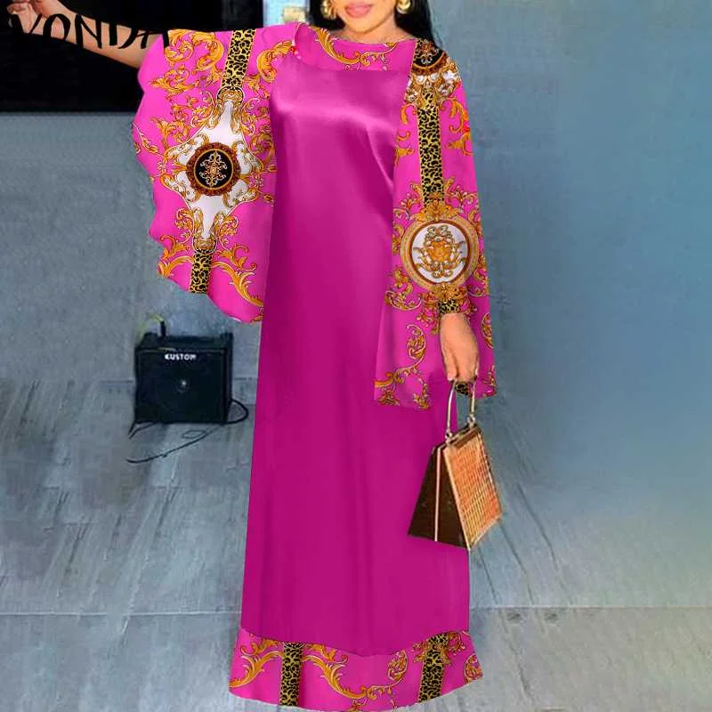 Лоскутное Платье с принтом 2022 VONDA, женское винтажное платье с расклешенным рукавом, свободный элегантный осенний сарафан, женское платье
Лоскутное Платье с принтом 2022 VONDA, женское винтажное платье с расклешенным рукавом, свободный элегантный осенний сарафан, женское платье