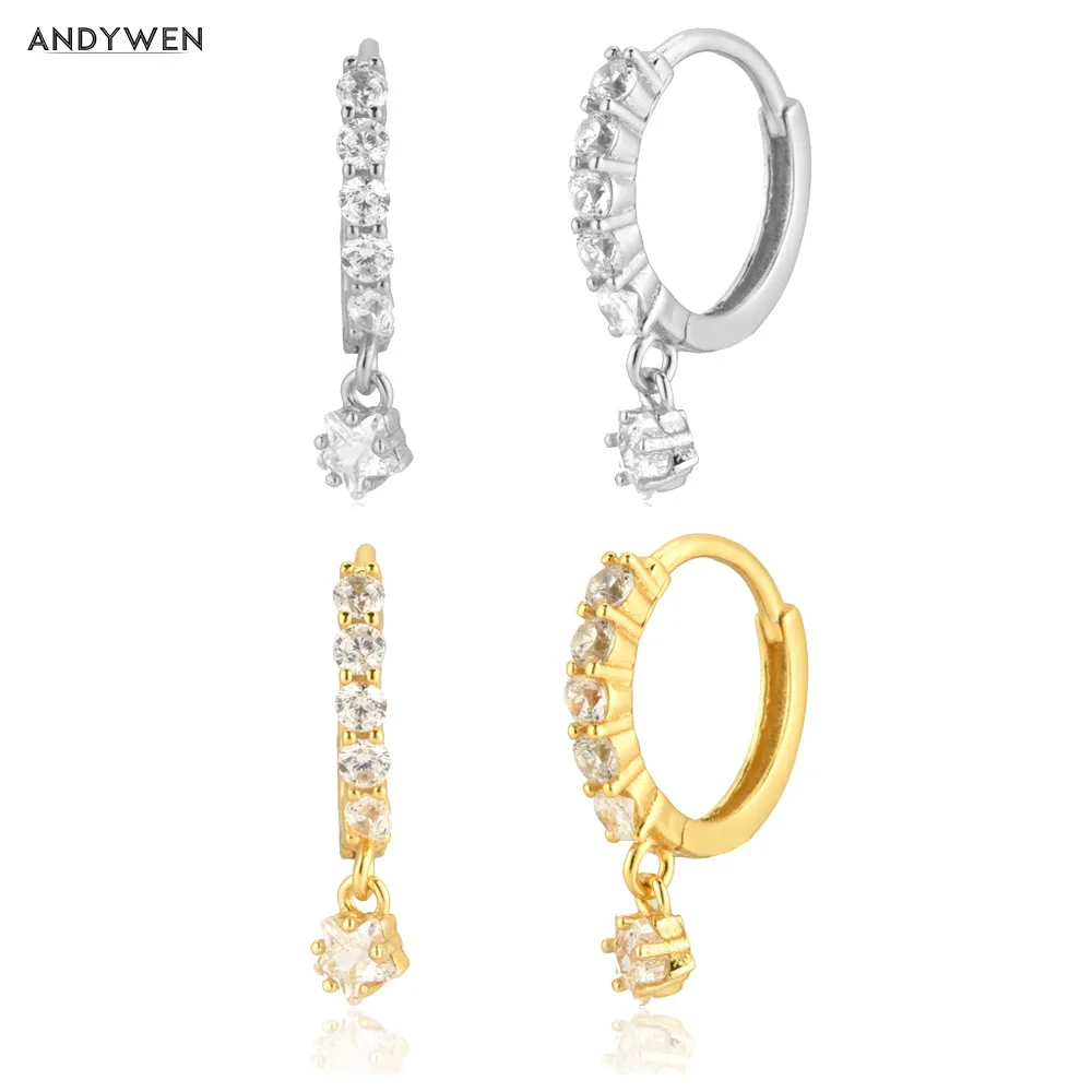 ANDYWEN 100% 925 Sterling Silver Star Zircon Circle Pendiente Drop Earring Loops Piercing Ohrringe Wedding Party Jewelry
ANDYWEN 100% 925 Sterling Silver Star Zircon Circle Pendiente Drop Earring Loops Piercing Ohrringe Wedding Party Jewelry