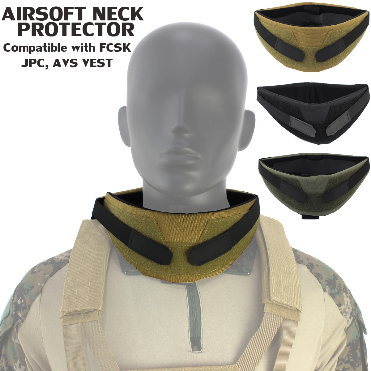 ROCOTACTICAL Airsoft Neck Protector, Tactical Neck Protective Pads Compatible with FCSK, JPC, AVS Tactical Vest, Combat Vest
ROCOTACTICAL Airsoft Neck Protector, Tactical Neck Protective Pads Compatible with FCSK, JPC, AVS Tactical Vest, Combat Vest
