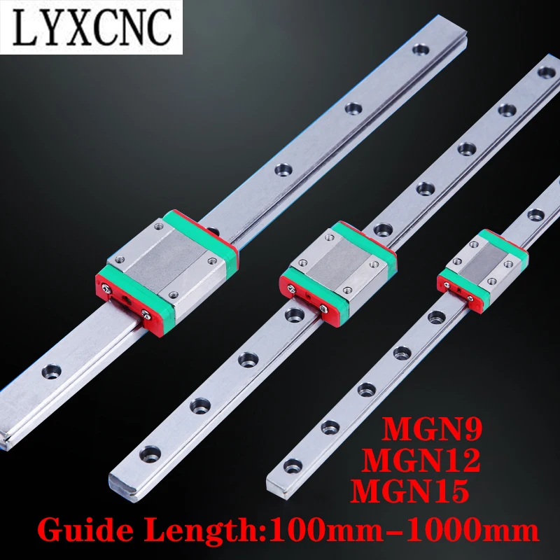 MGN Carriage Block + 1PC Miniature Linear Guide MGN9 MGN12 MGN15 200 300 350 450 600 800 1000mm MGN Linear Rail Slide CNC Parts
MGN Carriage Block + 1PC Miniature Linear Guide MGN9 MGN12 MGN15 200 300 350 450 600 800 1000mm MGN Linear Rail Slide CNC Parts