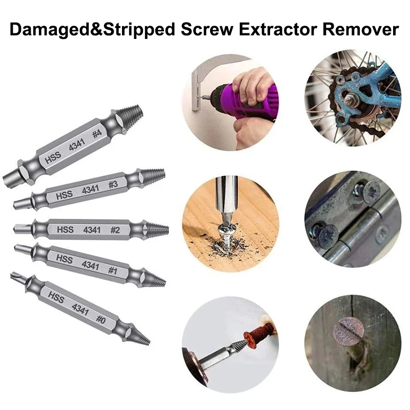 5pcs Damaged Screw Extractor Drill Bit Set Stripped Take Out Broken Screw Bolt Remover Extractor Easily Take Out Demolition Tool
5pcs Damaged Screw Extractor Drill Bit Set Stripped Take Out Broken Screw Bolt Remover Extractor Easily Take Out Demolition Tool