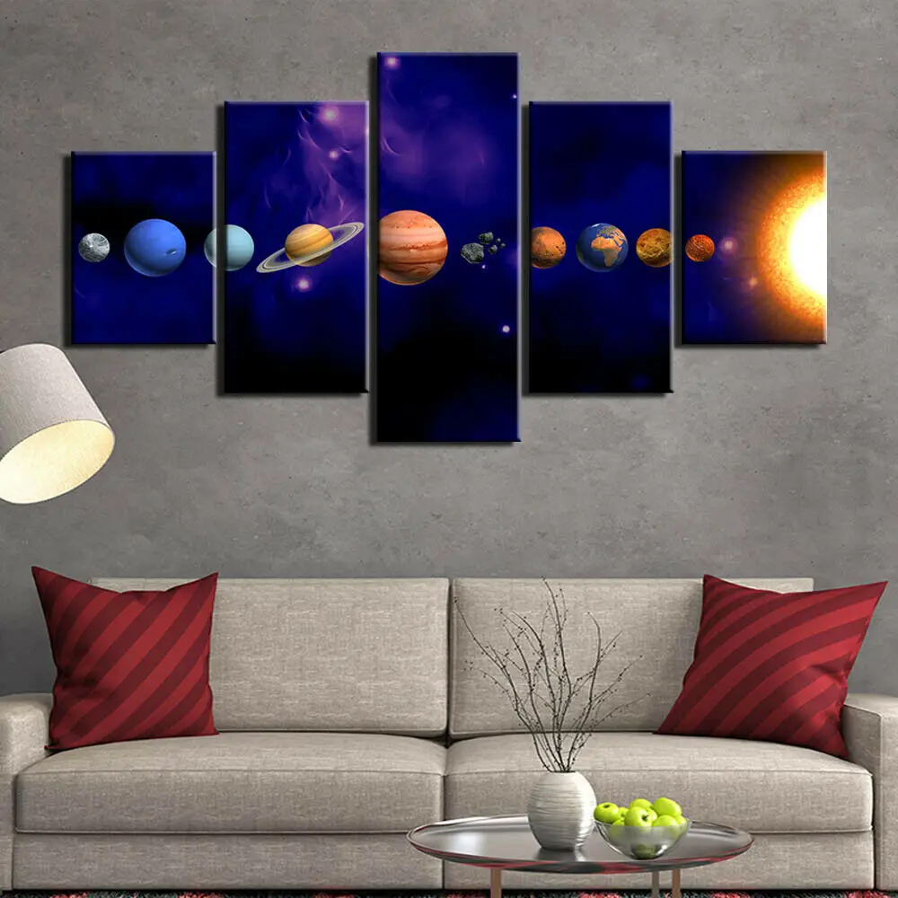Awesome Solar System Poster Planets 5 Piece Canvas Picture Print Wall Art Canvas Painting Wall Decor for Living Room Framed
Awesome Solar System Poster Planets 5 Piece Canvas Picture Print Wall Art Canvas Painting Wall Decor for Living Room Framed