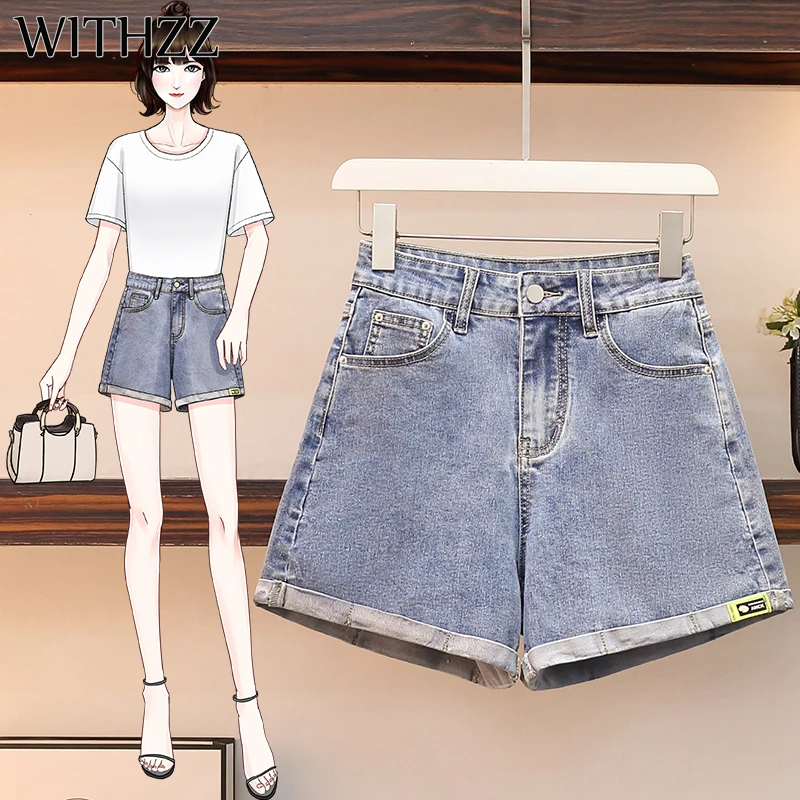WITHZZ Spring Summer Women's Loose High Waist Thin Elasticity Straight Jeans Female Denim Shorts
WITHZZ Spring Summer Women's Loose High Waist Thin Elasticity Straight Jeans Female Denim Shorts