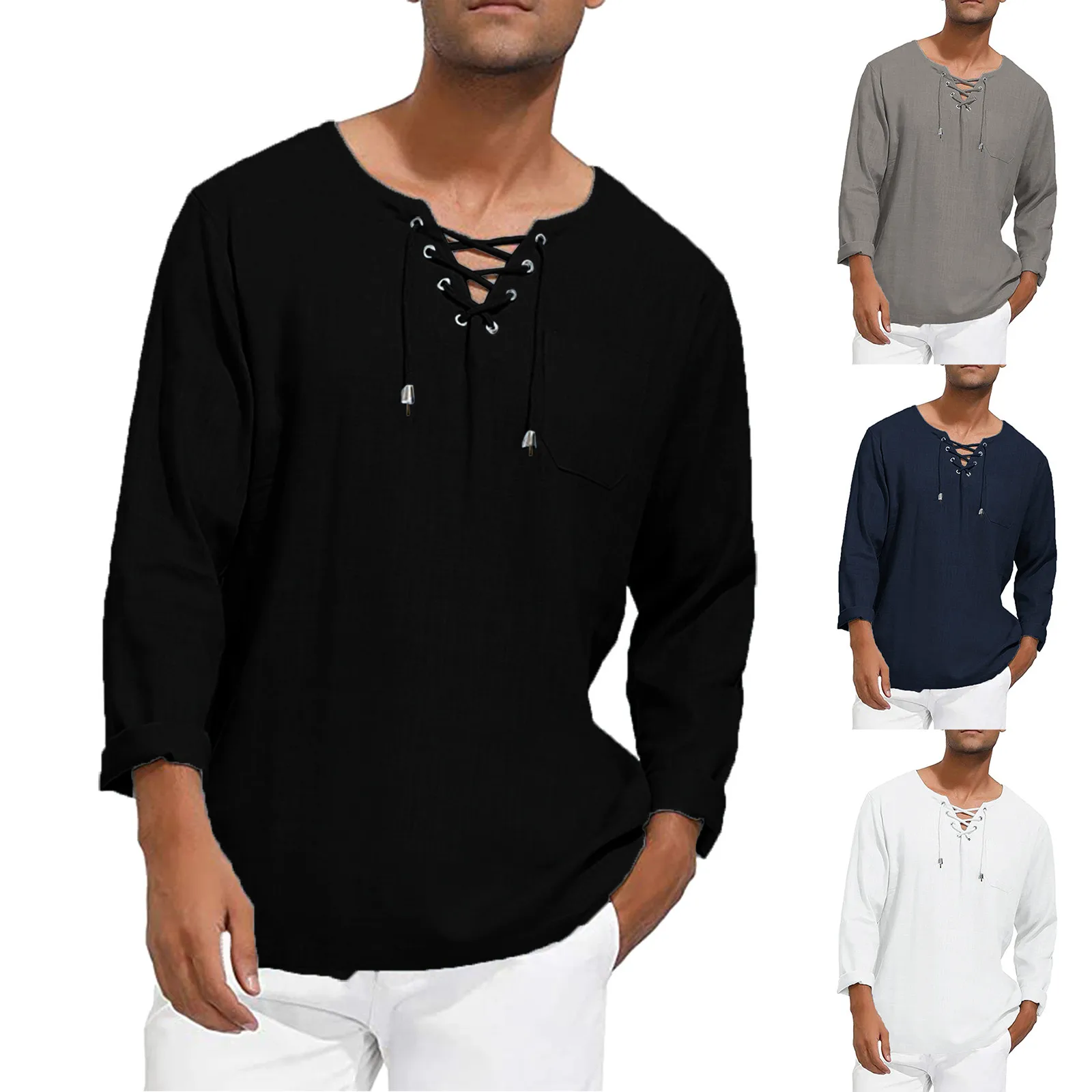2021 Fashion Men Shirts Casual Solid Color Pocket V-neck Chest With Long-sleeved Shirt Top Business Clothes Casual Chemise Homme
2021 Fashion Men Shirts Casual Solid Color Pocket V-neck Chest With Long-sleeved Shirt Top Business Clothes Casual Chemise Homme