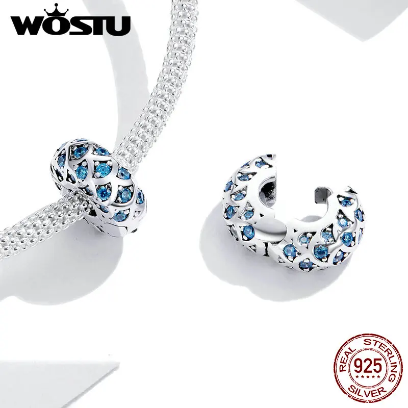 Wostu 925 Sterling Silver Charm&Bead Jewelry Blue Clip Stopper Charm for Original Bracelet Making Fashion Jewelry FIC1513 
Wostu 925 Sterling Silver Charm&Bead Jewelry Blue Clip Stopper Charm for Original Bracelet Making Fashion Jewelry FIC1513