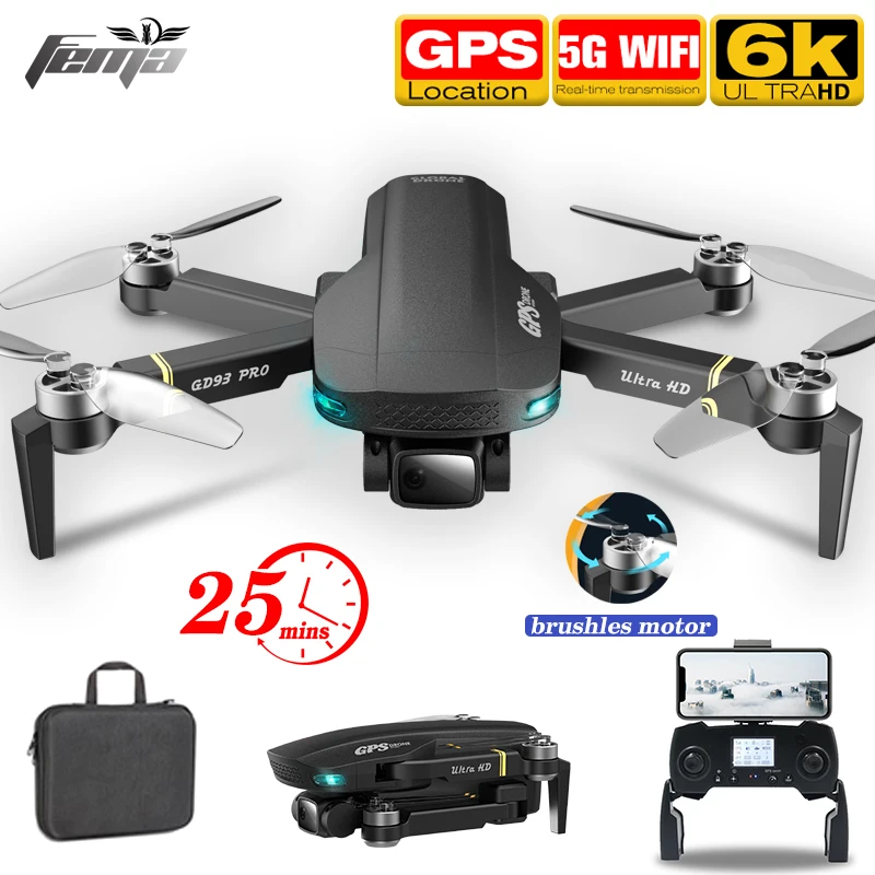 Квадрокоптер FEMA GD93 PRO, профессиональный Дрон с GPS, 6K, двойная камера ESC, 25 минут полета, FPV 1 км, бесщеточный, с функцией самостабилизации
Квадрокоптер FEMA GD93 PRO, профессиональный Дрон с GPS, 6K, двойная камера ESC, 25 минут полета, FPV 1 км, бесщеточный, с функцией самостабилизации