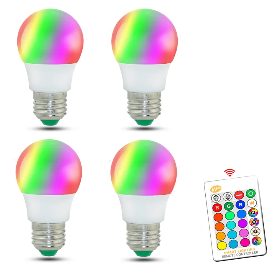 4PCS E27 RGB LED Bulb 5W 10W 15W 16 Colors Changeable Colorful Light RGBW RGBWW 110V 220V Magic Lamp With IR Remote Controller
4PCS E27 RGB LED Bulb 5W 10W 15W 16 Colors Changeable Colorful Light RGBW RGBWW 110V 220V Magic Lamp With IR Remote Controller