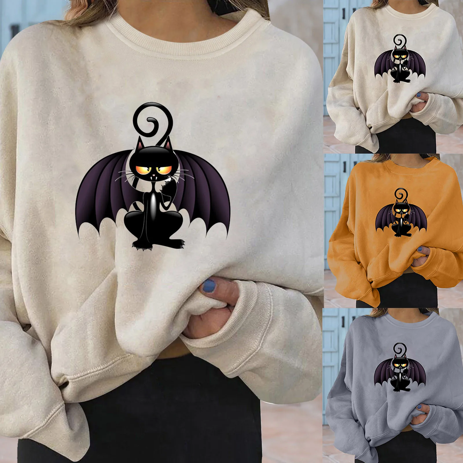 Women's Halloween Printed Pullover Sweatshirts Round Neck Casual Fleece Loose Female Pullovers Streetwear Korean Top Female R5
Women's Halloween Printed Pullover Sweatshirts Round Neck Casual Fleece Loose Female Pullovers Streetwear Korean Top Female R5