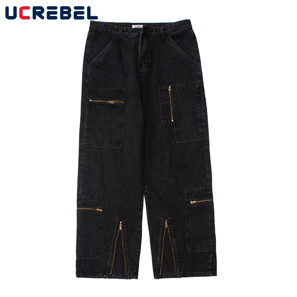 Multi-Pocket Denim Pants Mens High Street Loose Straight-leg Pants Streetwear Hip Hop Zipper Decoration Casual Trousers Men
Multi-Pocket Denim Pants Mens High Street Loose Straight-leg Pants Streetwear Hip Hop Zipper Decoration Casual Trousers Men