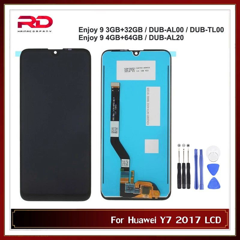 Оригинальный ЖК-экран Y7 2019 DUB-LX1 для Huawei с дигитайзером сенсорного экрана рамкой в