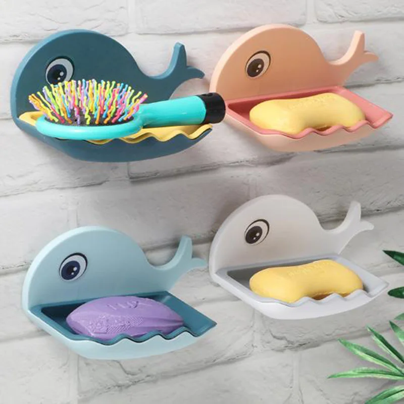 Nordic Style Kitchen And Bathroom Free Perforated Wall Hanging Double Drainage Small Whale Plastic Soap Dish Box
Nordic Style Kitchen And Bathroom Free Perforated Wall Hanging Double Drainage Small Whale Plastic Soap Dish Box