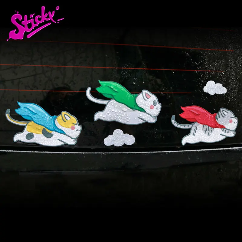 STICKY Flying Cat Cloak Kitty Car Stickers Pack Cartoon Auto Decals Window Laptop Trunk Guitar PVC Vinyl Stickers
STICKY Flying Cat Cloak Kitty Car Stickers Pack Cartoon Auto Decals Window Laptop Trunk Guitar PVC Vinyl Stickers