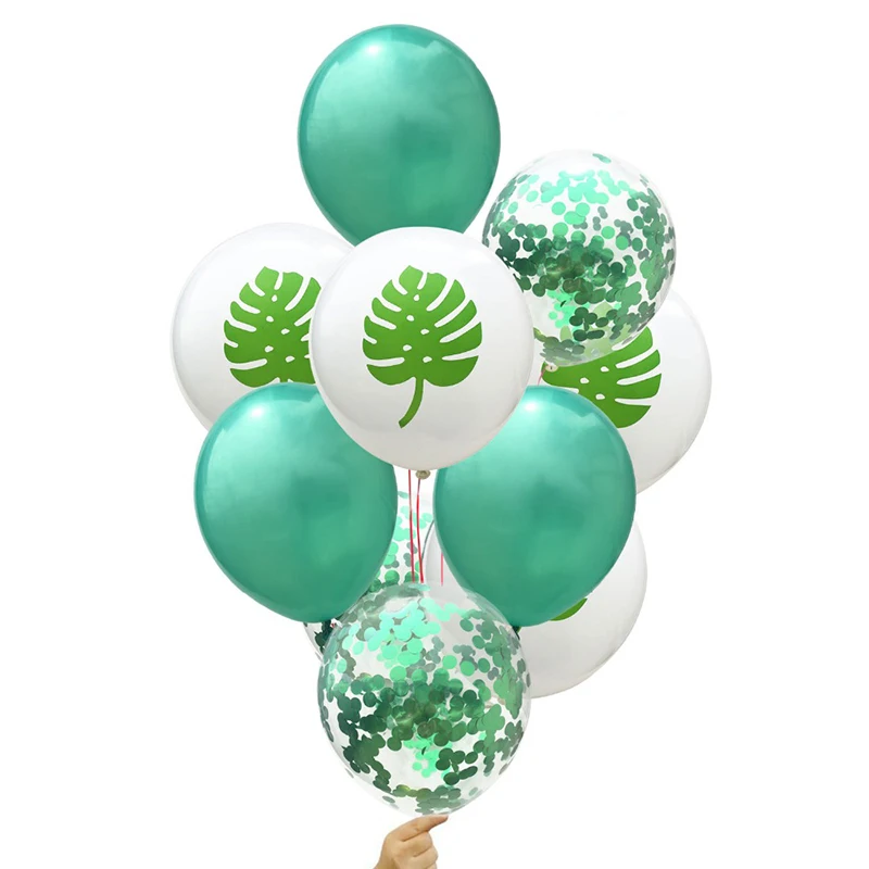 Фото 10 шт 12 дюймов конфетти латексные зеленые золотые воздушные шары белый лист