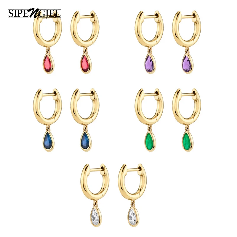 SIPENGJEL Fashion Small Circle Hoop Earrings Geometric Colored Crystal Dangle Earrings For Women Jewelry 2021
SIPENGJEL Fashion Small Circle Hoop Earrings Geometric Colored Crystal Dangle Earrings For Women Jewelry 2021