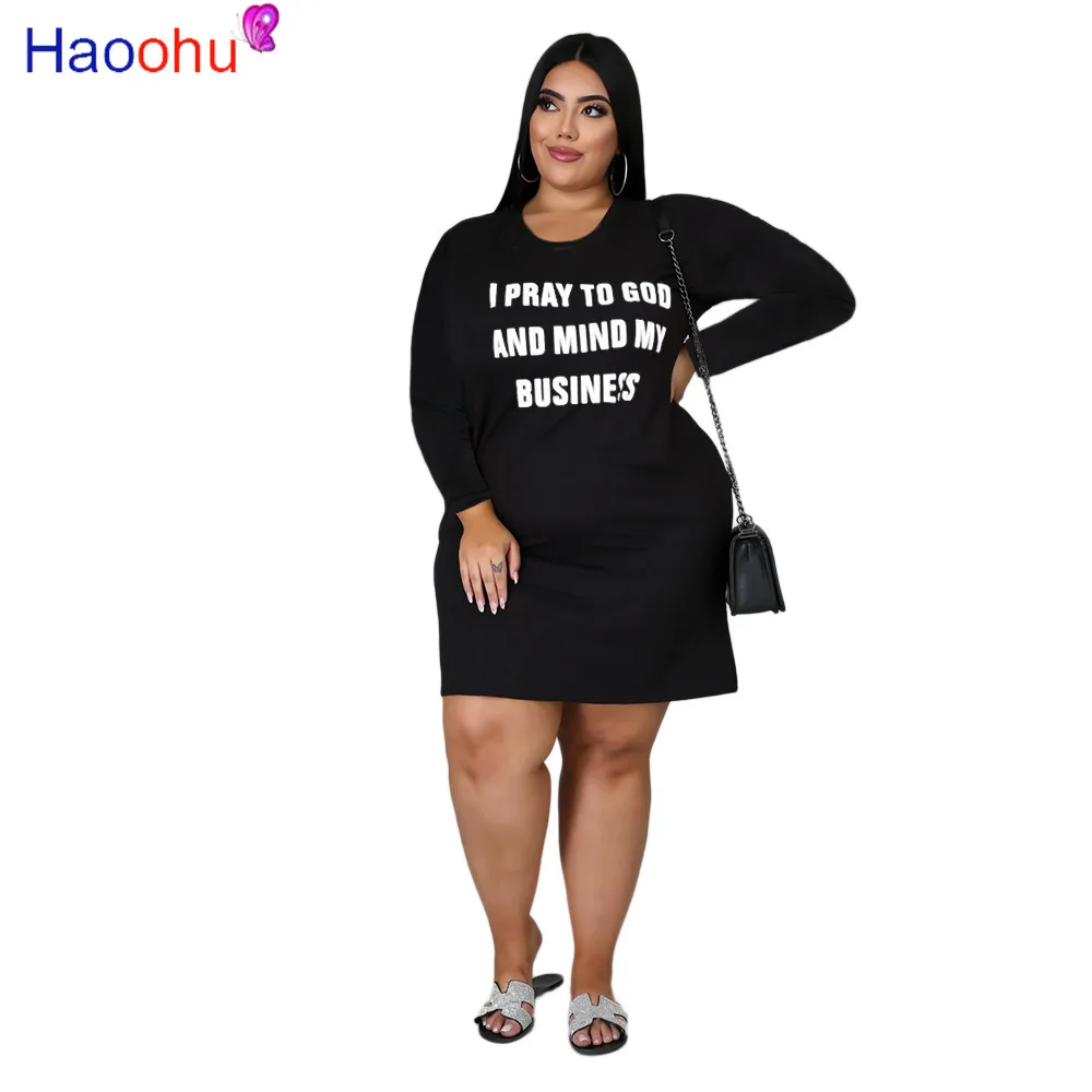 HAOOHU new mini o neck long sleeve letter print women dress casual lady fashion women sheath dress
HAOOHU new mini o neck long sleeve letter print women dress casual lady fashion women sheath dress