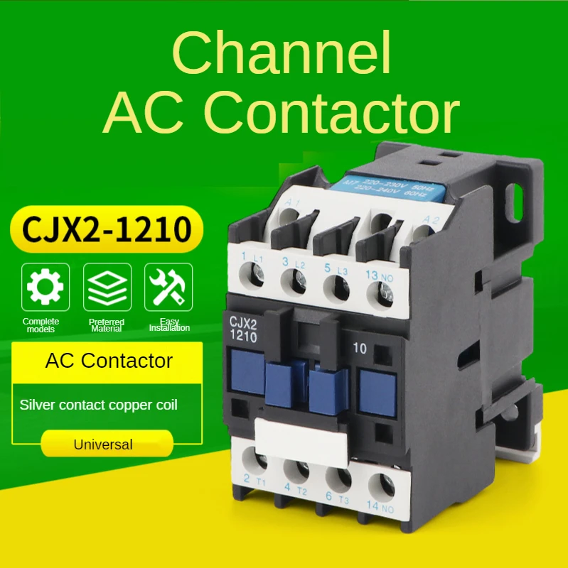Cjx2-1210 low voltage contactor thickened silver point pure copper coil 220V three-phase AC contactor
Cjx2-1210 low voltage contactor thickened silver point pure copper coil 220V three-phase AC contactor