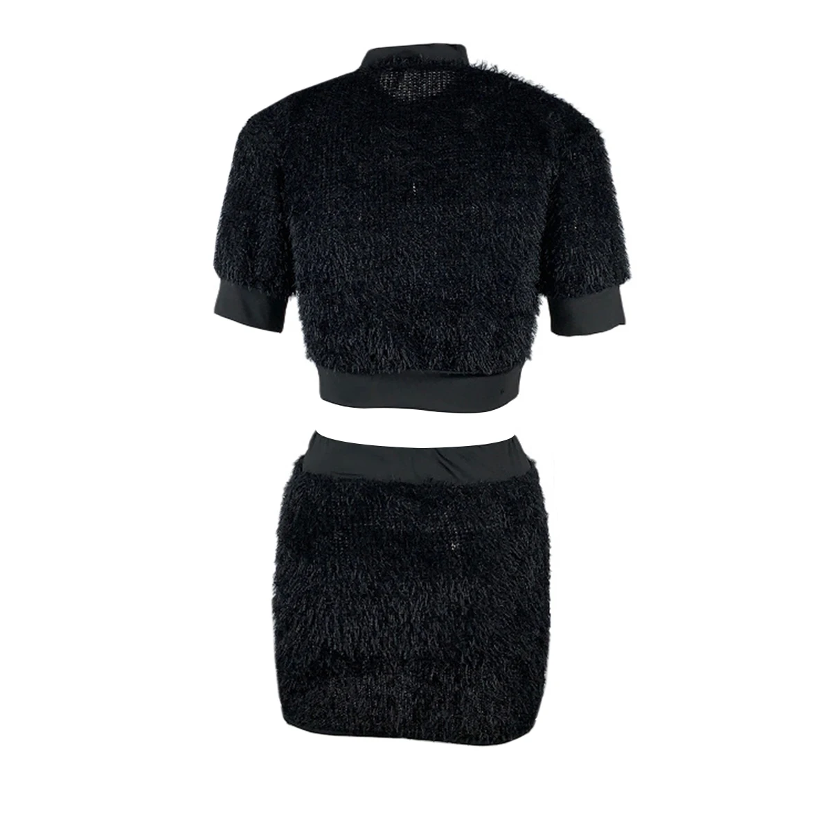 2 Pieces Suit Set Women's Solid Color Round Neck Long Sleeve Crop Top Plush Suit + Package Hip Skirt Clothing Set
2 Pieces Suit Set Women's Solid Color Round Neck Long Sleeve Crop Top Plush Suit + Package Hip Skirt Clothing Set