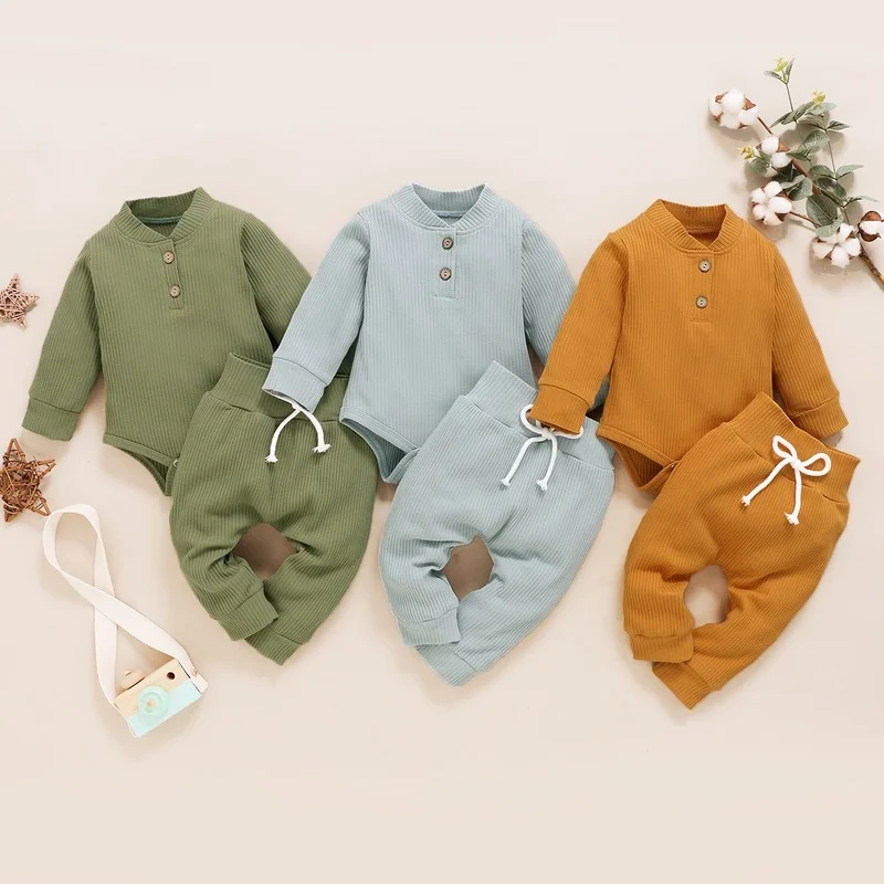 2Pcs Newborn Girl Clothes Set Solid Baby Boy Autumn Long Sleeve Rompers Pants Sets for Babies
2Pcs Newborn Girl Clothes Set Solid Baby Boy Autumn Long Sleeve Rompers Pants Sets for Babies