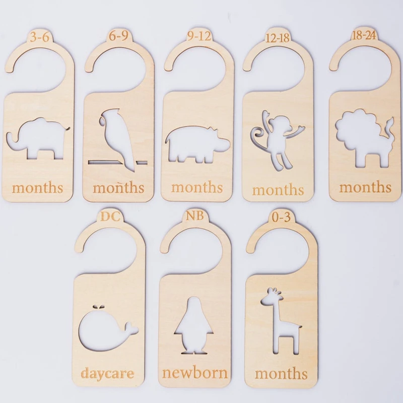 8 Baby Hangers/Dividers Arrange Clothes by Age Animal Themed and Wooden Baby Wardrobe Dividers
8 Baby Hangers/Dividers Arrange Clothes by Age Animal Themed and Wooden Baby Wardrobe Dividers