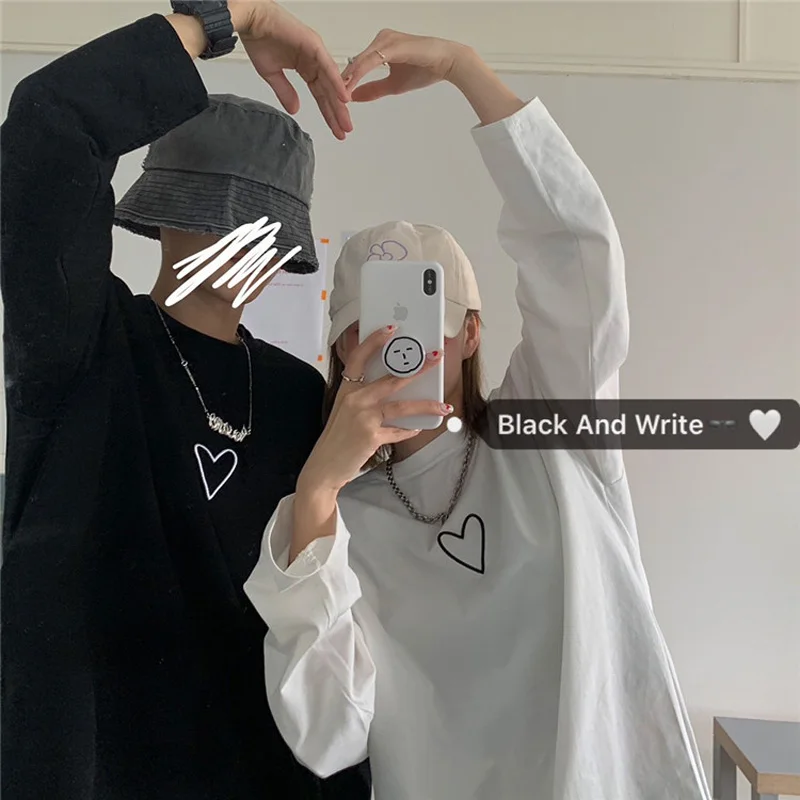 Korean Clothes Vintage Love Couple Long-Sleeved T-Shirt Harajuku Kawaii Punk Clothing Gothic Women's Autumn Solid Color TShirt
Korean Clothes Vintage Love Couple Long-Sleeved T-Shirt Harajuku Kawaii Punk Clothing Gothic Women's Autumn Solid Color TShirt