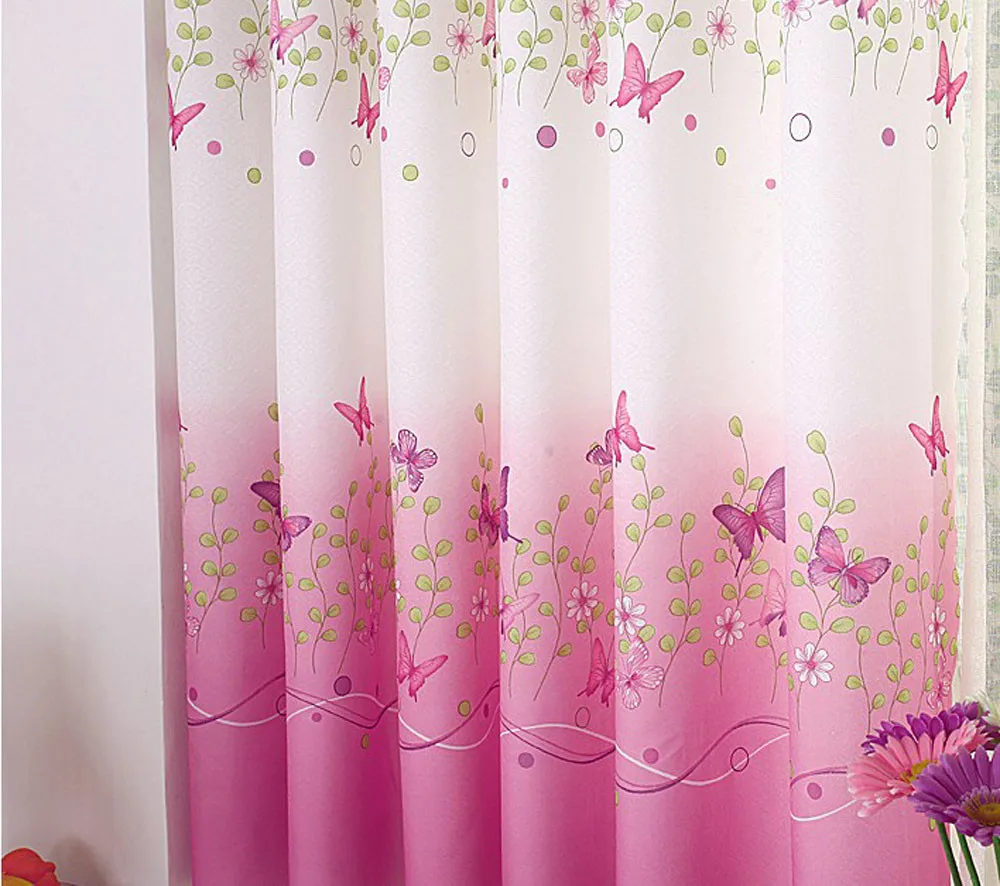 Butterfly Calico Finished Product Cloth Window Screens Curtain | Дом и сад