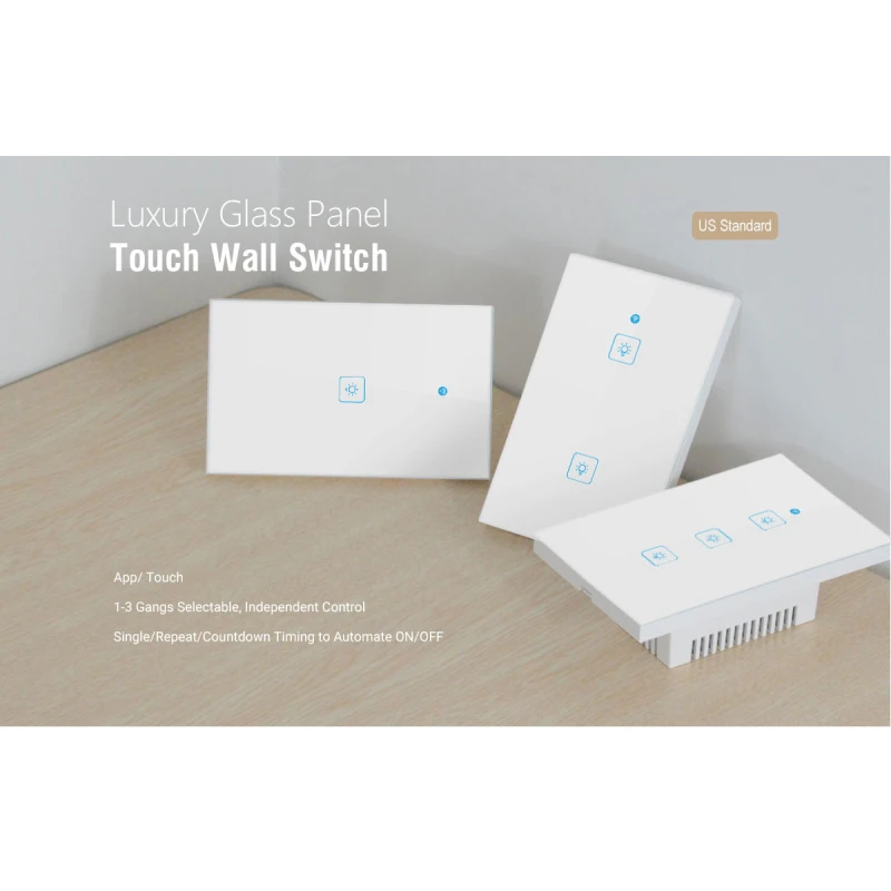 EWeLink Wireless Wall Switch WiFi Smart Light Touch Switch US Standard Alexa Google Home Ewelink 1/2/3 Gang
EWeLink Wireless Wall Switch WiFi Smart Light Touch Switch US Standard Alexa Google Home Ewelink 1/2/3 Gang