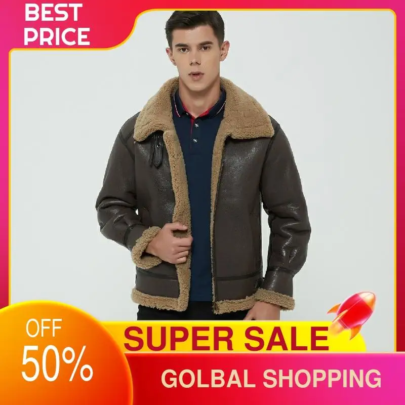 2021 Dark Brown Military Style B3 Genuine Shearling Coat Plus Size 6XL Real Natural Cowhide Russian Winter Warm Leather Jacket
2021 Dark Brown Military Style B3 Genuine Shearling Coat Plus Size 6XL Real Natural Cowhide Russian Winter Warm Leather Jacket