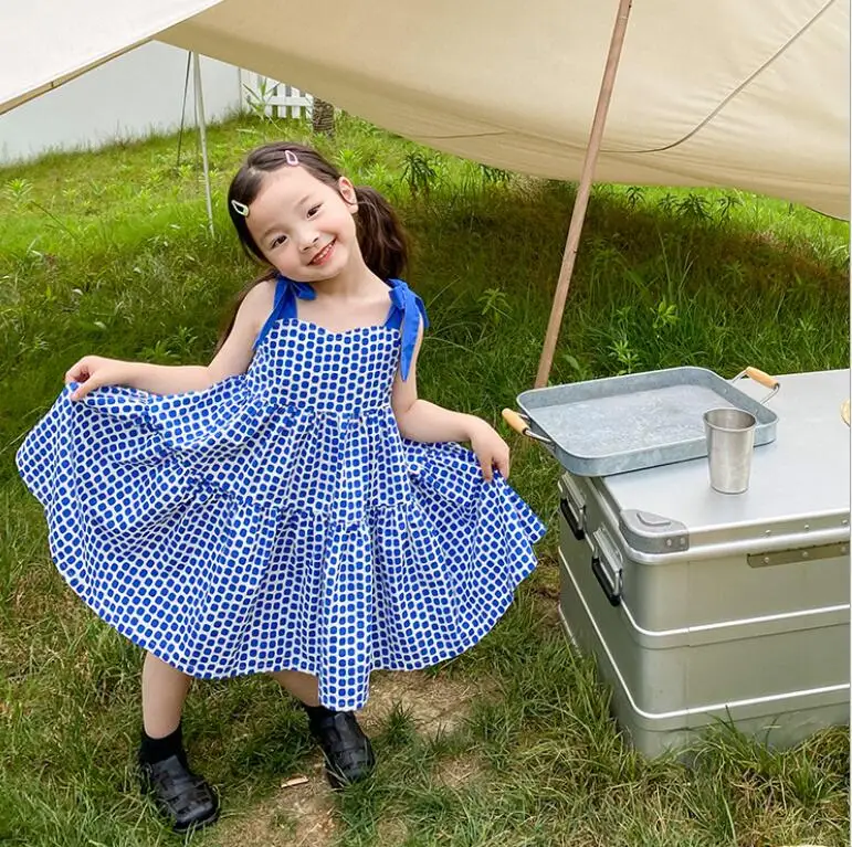 New 2021 Summer Baby Girls Blue Dot Bow Sling Dress , Girls Princess Sweet Clothes 6 Pieces/lot
New 2021 Summer Baby Girls Blue Dot Bow Sling Dress , Girls Princess Sweet Clothes 6 Pieces/lot