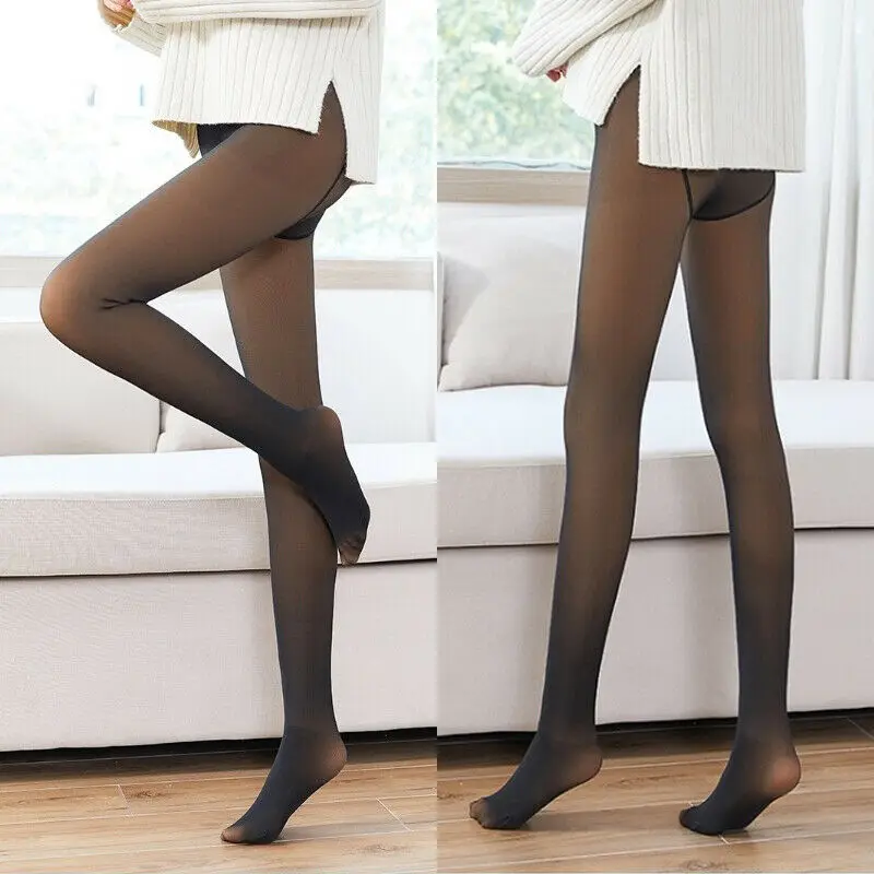 New Winter Flawless Legs Fake Translucent Warm Fleece Pantyhose