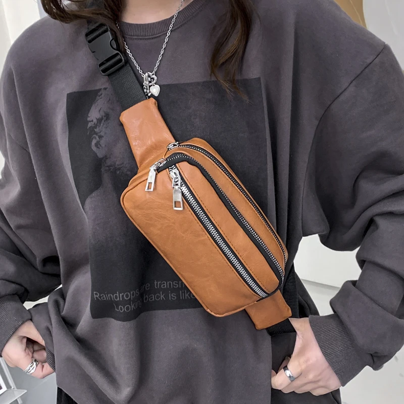 Minimalist Retro Women's Waist Bag PU Leather Female Shoulder Bag Multiple Zipper Pockets Belt Pouch Bags for Women
Minimalist Retro Women's Waist Bag PU Leather Female Shoulder Bag Multiple Zipper Pockets Belt Pouch Bags for Women