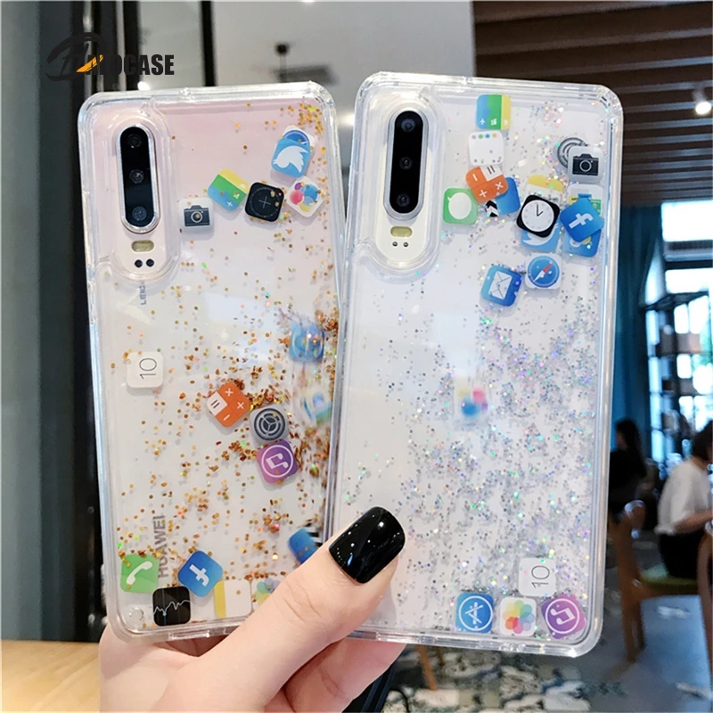 Quicksand Cases Cute APP Icon Coque For Huawei Honor P20 Pro P30 Lite Nova 3i 4 5i Liquid Hard PC Phone Shell Transparent Cover
Quicksand Cases Cute APP Icon Coque For Huawei Honor P20 Pro P30 Lite Nova 3i 4 5i Liquid Hard PC Phone Shell Transparent Cover