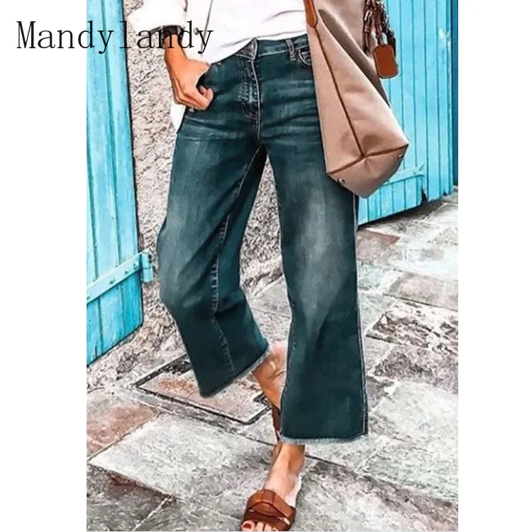 Mandylandy Jeans Autumn Fashion Loose Pockets Stitching Button Wide-Leg Jeans Women's Casual Solid Color Mid-Waist Jeans
Mandylandy Jeans Autumn Fashion Loose Pockets Stitching Button Wide-Leg Jeans Women's Casual Solid Color Mid-Waist Jeans