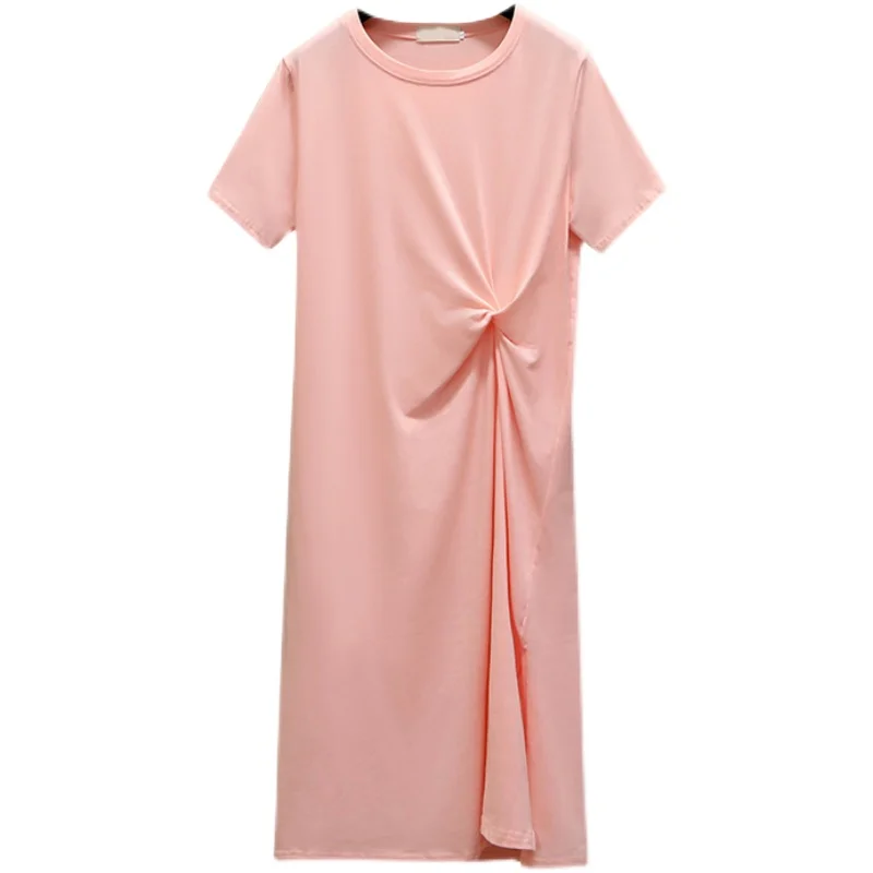 L-4XL Plus Size Dress For Women New 2021 Ladies Summer Solid O-Neck Short Sleeves Draped Casual Loose Black Kahaki Pink Dresses
L-4XL Plus Size Dress For Women New 2021 Ladies Summer Solid O-Neck Short Sleeves Draped Casual Loose Black Kahaki Pink Dresses
