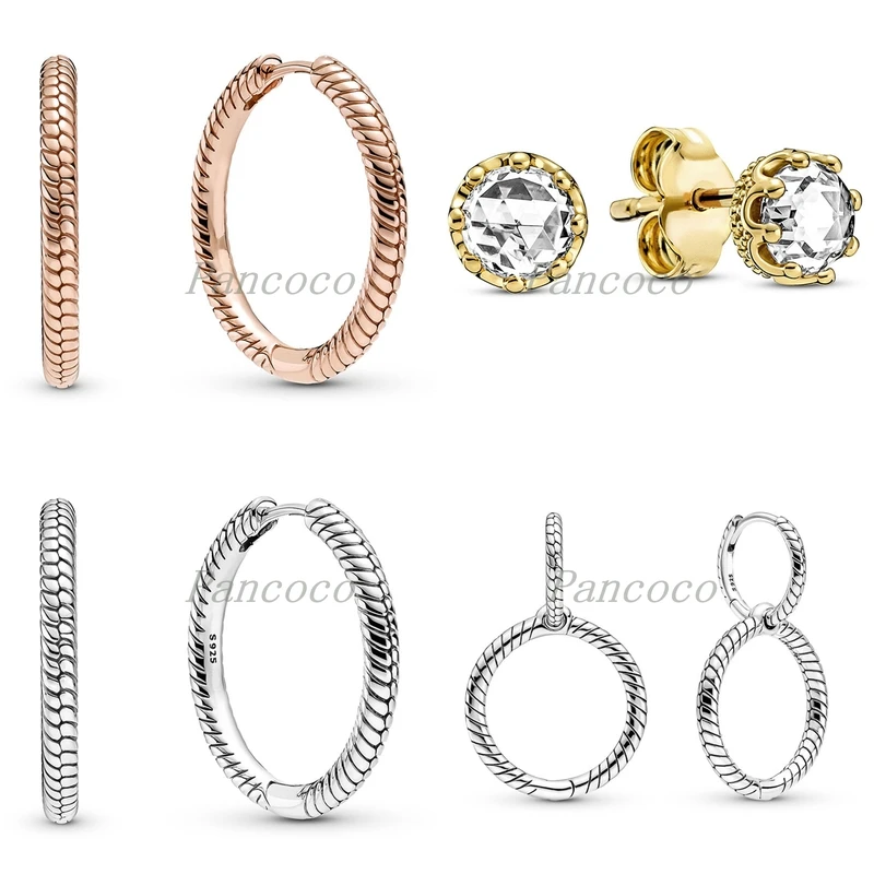 Authentic 925 Sterling Silver ROSE GOLD Moments Charm Stud Earrings For Women Wedding Gift Fashion Jewelry
Authentic 925 Sterling Silver ROSE GOLD Moments Charm Stud Earrings For Women Wedding Gift Fashion Jewelry