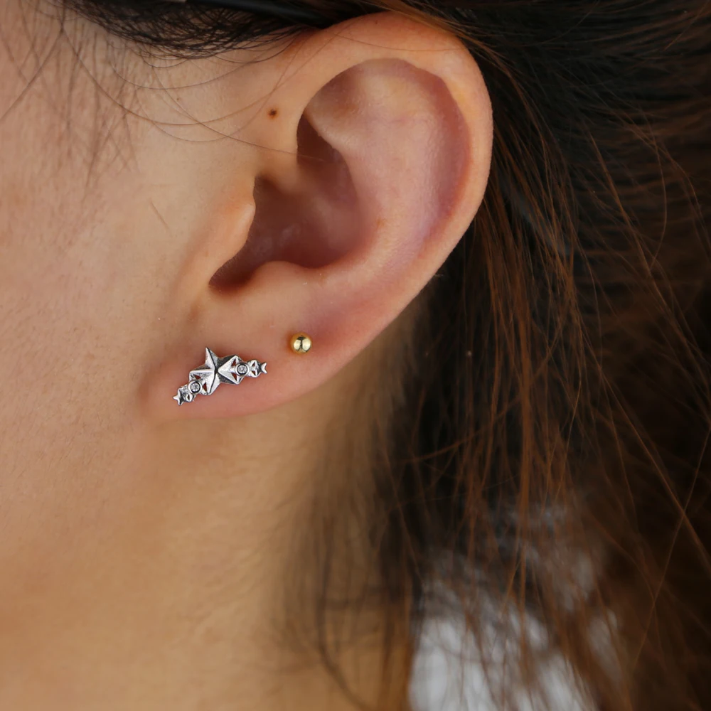 Beautiful New trendy 925 sterling silver wedding stud earring with gold silver star bar shape earring jewelry wholesale
Beautiful New trendy 925 sterling silver wedding stud earring with gold silver star bar shape earring jewelry wholesale