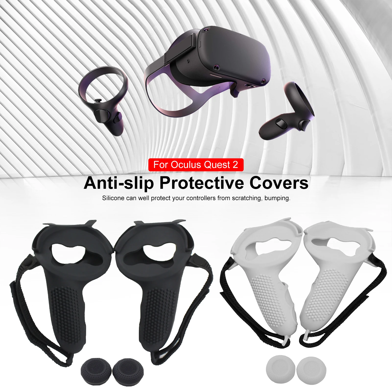 VR Accessories Touch Controller Silicone Grip Cover Protective Sleeve For Oculus Quest 2 VR Handle Grip Cover With Knuckle Strap
VR Accessories Touch Controller Silicone Grip Cover Protective Sleeve For Oculus Quest 2 VR Handle Grip Cover With Knuckle Strap