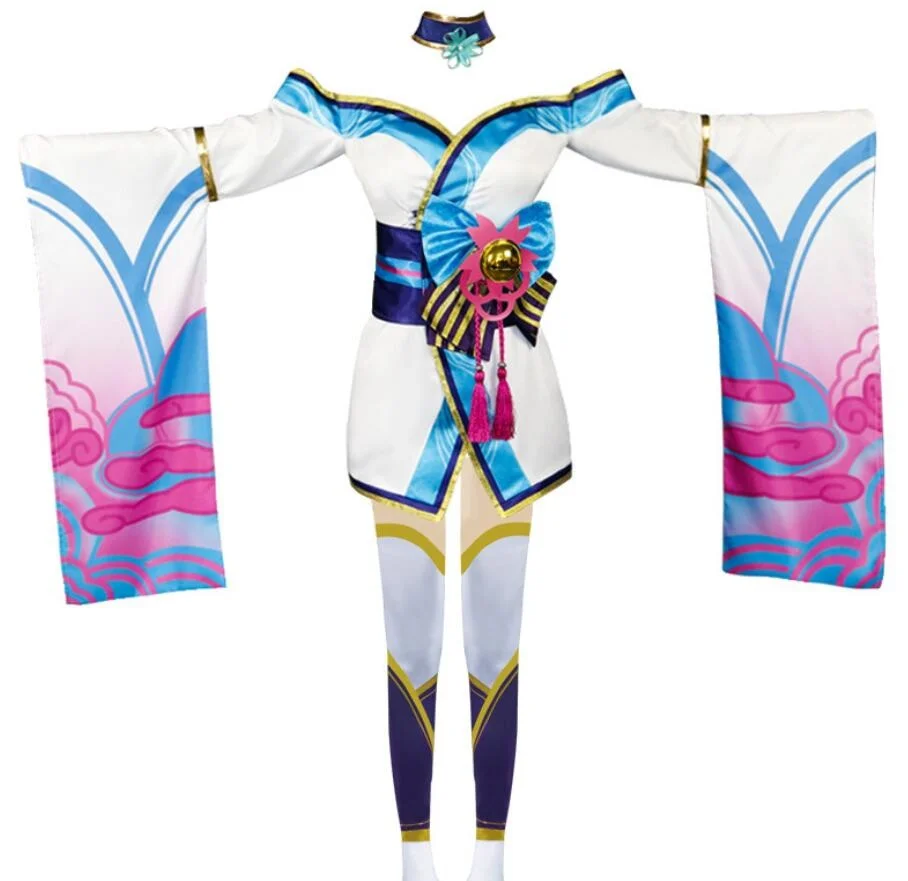 Женский костюм для косплея LOL Spirit Blossom Ahri, костюм для косплея из парика Ари, женское кимоно Hanfu, полный комплект, китайское платье
Женский костюм для косплея LOL Spirit Blossom Ahri, костюм для косплея из парика Ари, женское кимоно Hanfu, полный комплект, китайское платье