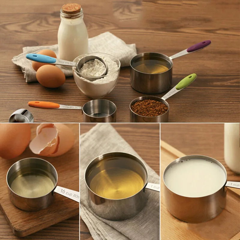 Measuring Tool Food Grade Kitchen Accessories Measuring Cup Measuring Spoons Silicone Handle Stainless Steel 5pcs
Measuring Tool Food Grade Kitchen Accessories Measuring Cup Measuring Spoons Silicone Handle Stainless Steel 5pcs