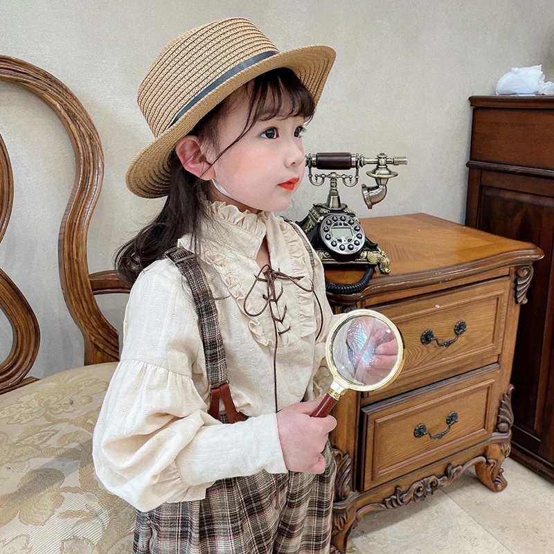 Beige Children Clothes Spring Summer Girls Blouses Shirts Kids Teenagers Costume Ruffle Evening Party High Quality
Beige Children Clothes Spring Summer Girls Blouses Shirts Kids Teenagers Costume Ruffle Evening Party High Quality